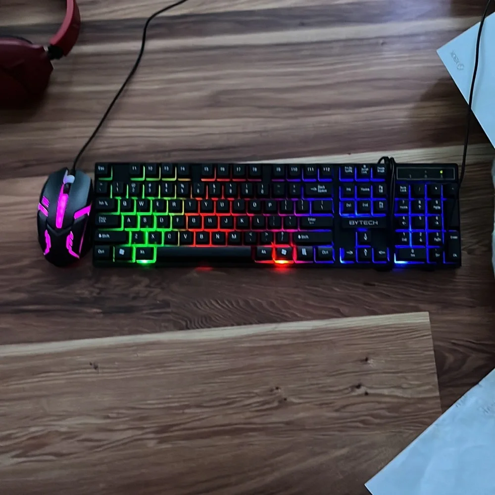 This is a Bytech light up keyboard cleaned and slightly used